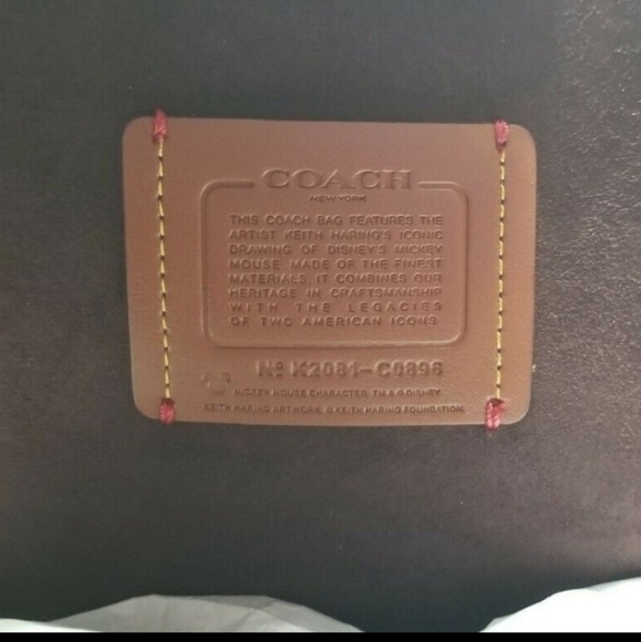 Coach Disney Mickey Mouse X Keith Haring Electric Red Leather Highline Tote - Picture 3 of 3